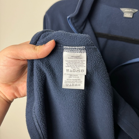 Eddie Bauer Fleece 3/4 Zip Navy Blue - Picture 5 of 5
